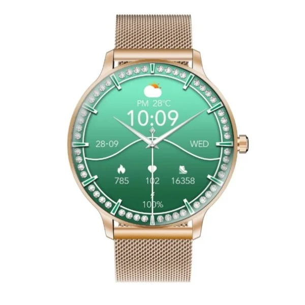 Promate AMOLED 1.32" Curved Screen Fitness Tracker Smartwatch, Rose Gold