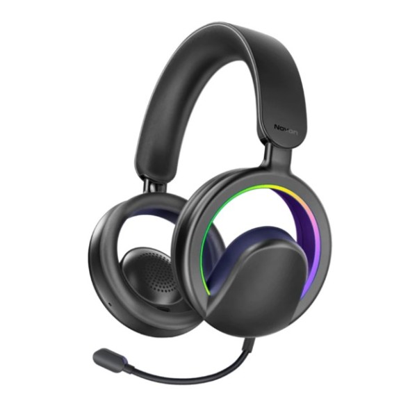 Promate Novon Open Ear Wireless Over-Ear Headphones with Detachable Mic, Black