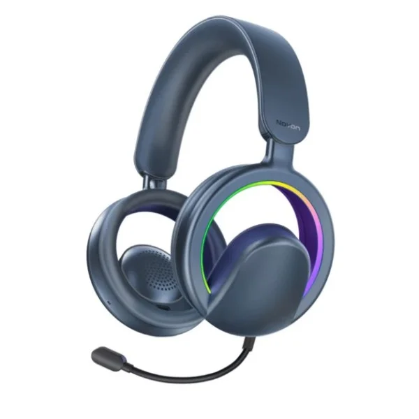 Promate Novon Open Ear Wireless Over-Ear Headphones with Detachable Mic, Blue