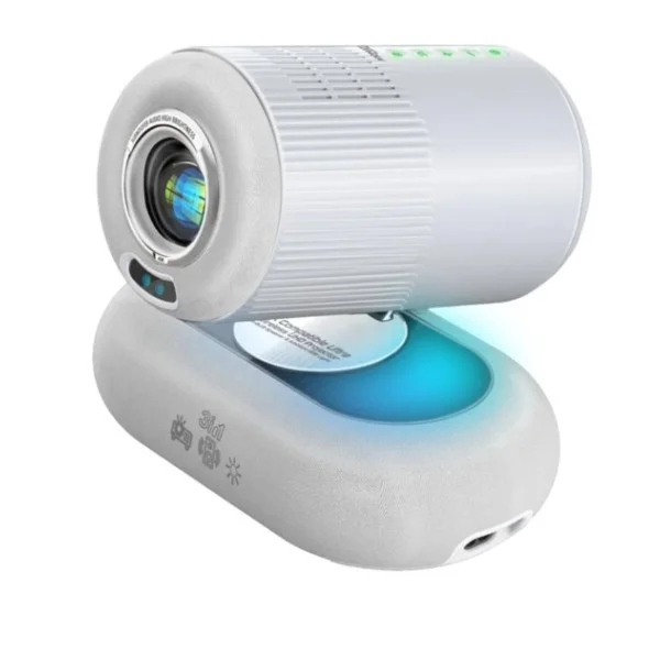 Promate 4K Compatible HD Wireless LCD Projector with Built-In Speaker & Ambient RGB Light - Beamer-250R.UK