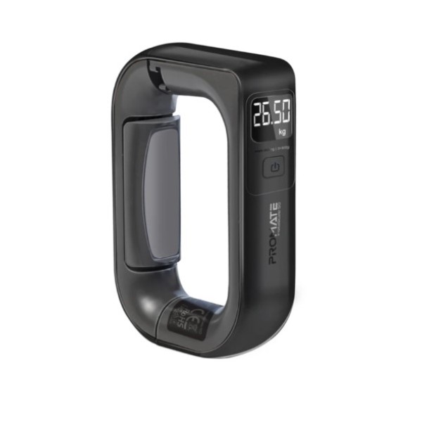 Promate Comfort-Grip High Precision Digital Handheld Luggage Scale, Black - InstaScale-50