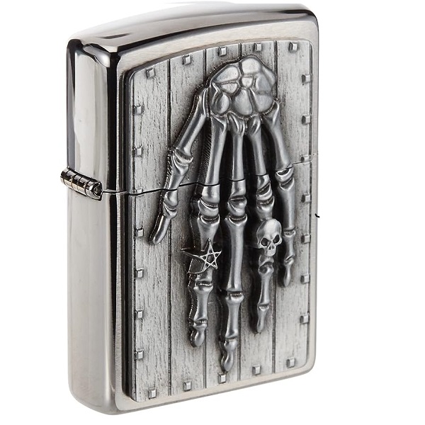 Zippo Skeleton Hand Emblem Lighter ZP 200