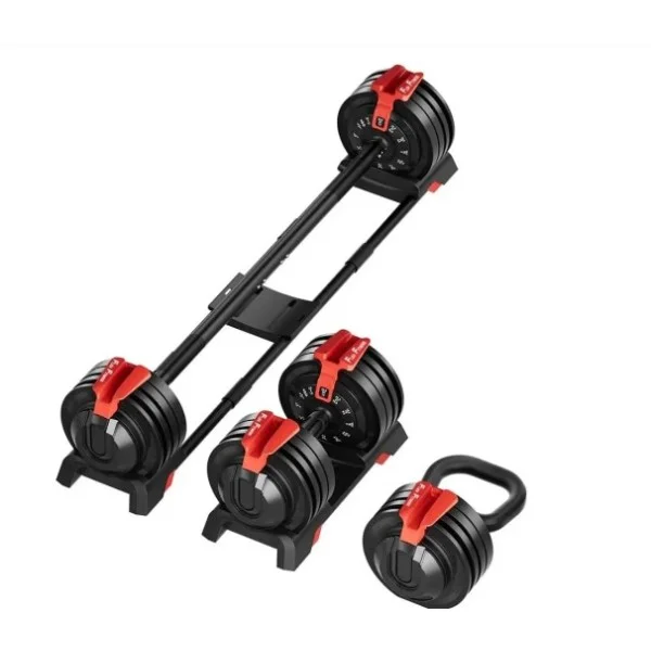 King Smith 3-in-1 Adjustable 24KG Dumbbell Kettlebell Barbell