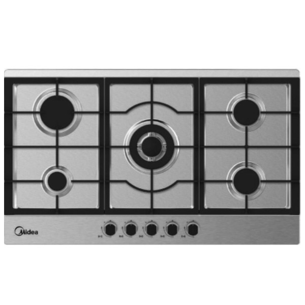 Midea Built-in Gas Hob 90cm, 5 Burners, Stainless Steel - 90GSQ005