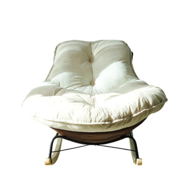 SOMA Premium Fabric Ergonomic Cozy Rocking Design Nest Rocker Chair, Beige/Brown - 910100002