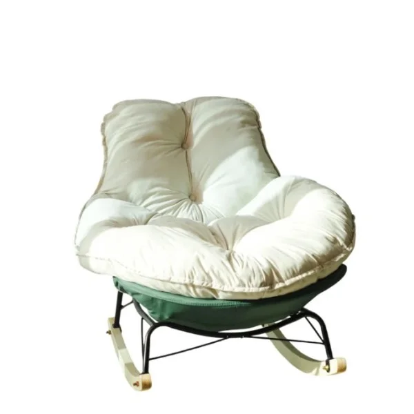 SOMA Premium Fabric Ergonomic Cozy Rocking Design Nest Rocker Chair, Beige/Green - 910100013