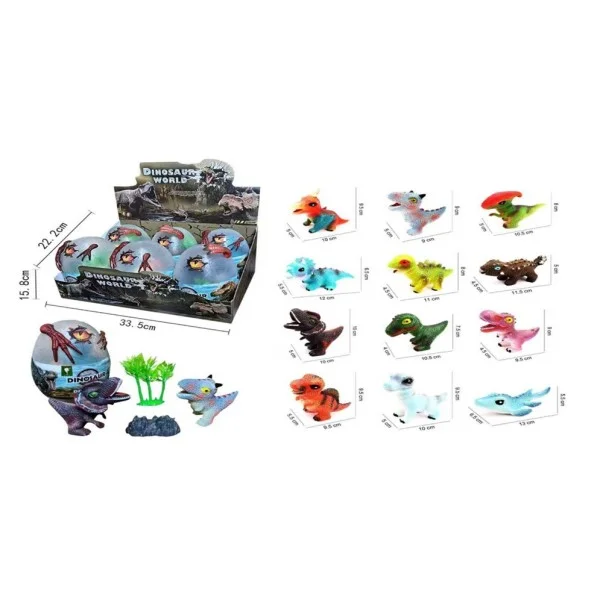 Pocket Toys Dinosaur World Transparent Dino Eggs, Assorted 6pcs - 929-174