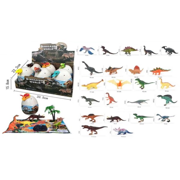 Pocket Toys Dinosaur World Dino Eggs, Assorted 6Pcs - 929-178
