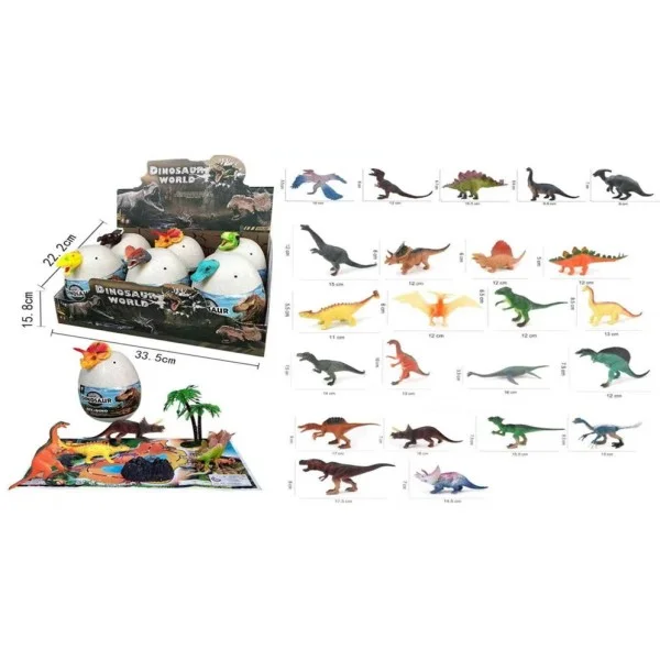 Pocket Toys Dinosaur World Dino Eggs, Assorted 6Pcs - 929-178