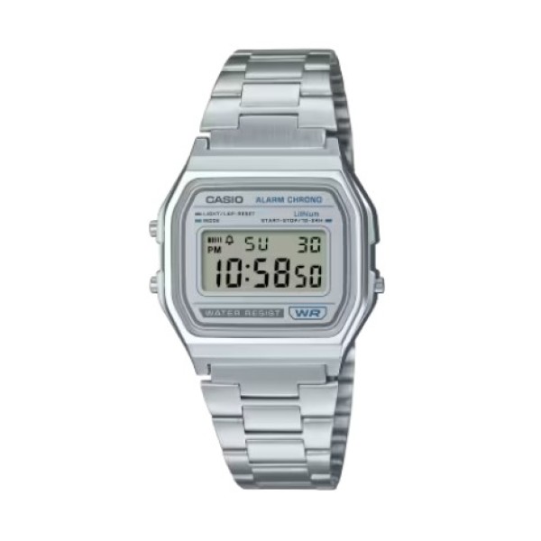 Casio Vintage Collection Stainless Steel Band Digital Watch for Men - A158WEA-7DF
