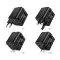 Hoco Global Universal Conversion Plug Travel Adapter Charger, Black - AC29