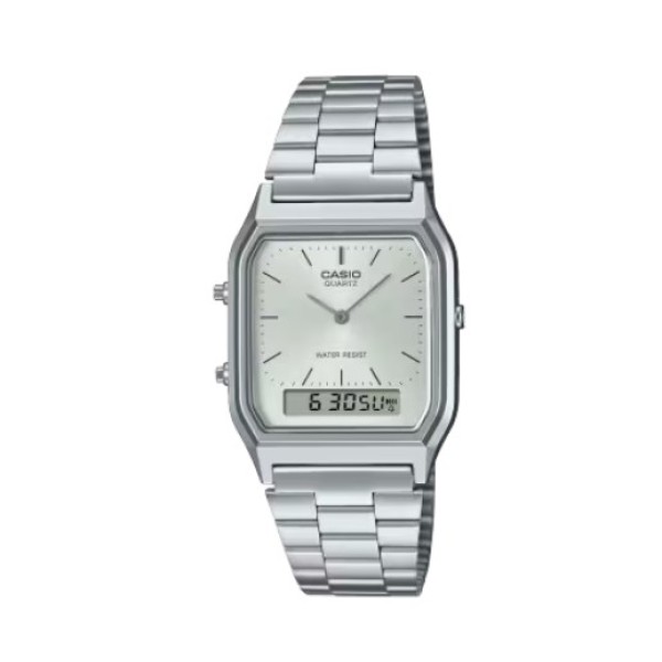 Casio Vintage Stainless Stand Band Watch for Unisex - AQ-230A-7AMQYDF