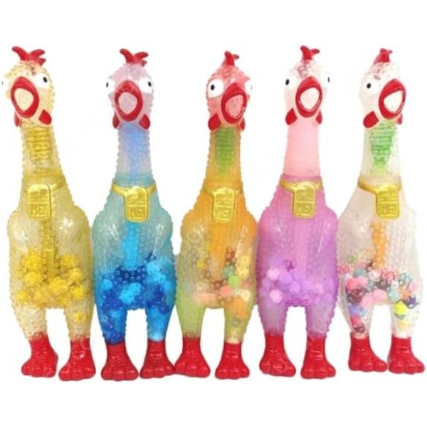 Animolds Squeeze Me Clear Chicken Toy, Assorted 1piece - ASC150-CLR -T