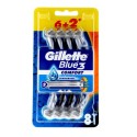 Gillette Blue3 Men's Disposable Razors 6 pcs + 2 - 10007309