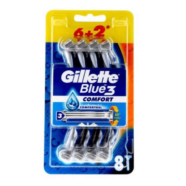 Gillette Blue3 Men's Disposable Razors 6 pcs + 2 - 10007309