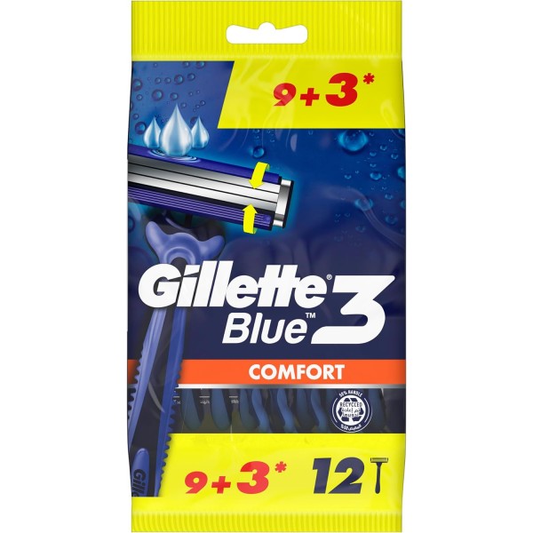 Gillette Blue3 Comfort Disposable Men'S Razors, 9+3 Pieces - 10007314