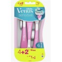 Gillette Venus 3 Sensitive Women's Disposable Razors, 4+2 Pieces - 10007342