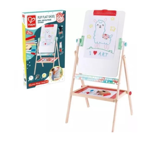 Hape Flip Flat Artwork Easel with Chalk Blackboard - E1063-T