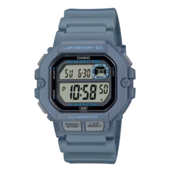 Casio Standard Digital Sports Watch for Men, Blue - WS-1400H-2AVDF
