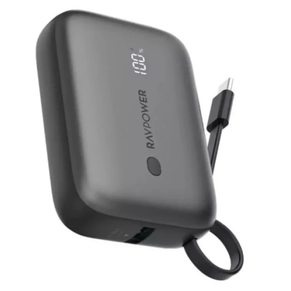 RAVPower 20W 10000mAh 3-Port Power Bank, Black - RP-PB1224