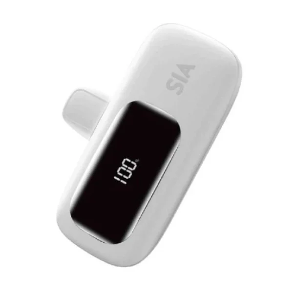 SIA Volt Link Mini Power Bank Type-C Plug PD 20W, 5000mAh, White - SIPBPLGC5-WT
