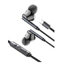 SIA Soundlink Wired Type-C Earbuds with Mic and Volume Control 1.2m, Black (iOS Compatible) - SI-SL31BUD-BLK