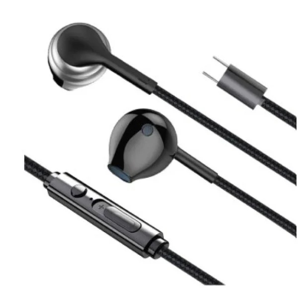 SIA Soundlink Wired Type-c Earphone with Mic and Volume Control 1.2m, Black (iOS Compatible) - SI-SL18PHN-BLK