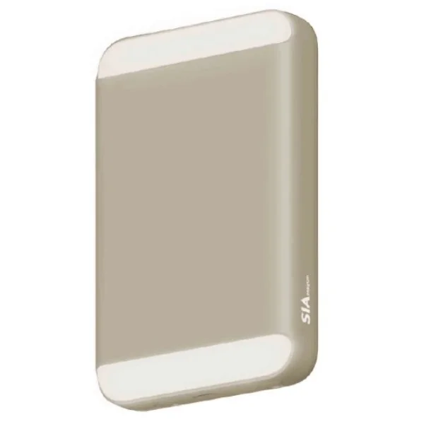 SIA MagOn PD 20W, Wireless Charging 15W with LED Light, 8000mAh Magnetic Power Bank, Beige - SIPBMG8LD-BEG