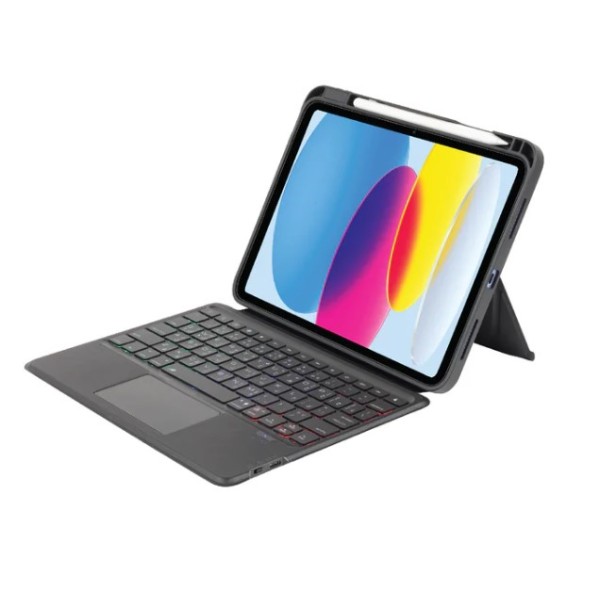 SIA MagKeyboard iPad 10th Generation Keyboard with Touch Pad and Detachable leather Cover, Black AR/ENG - SIKBC10TH22
