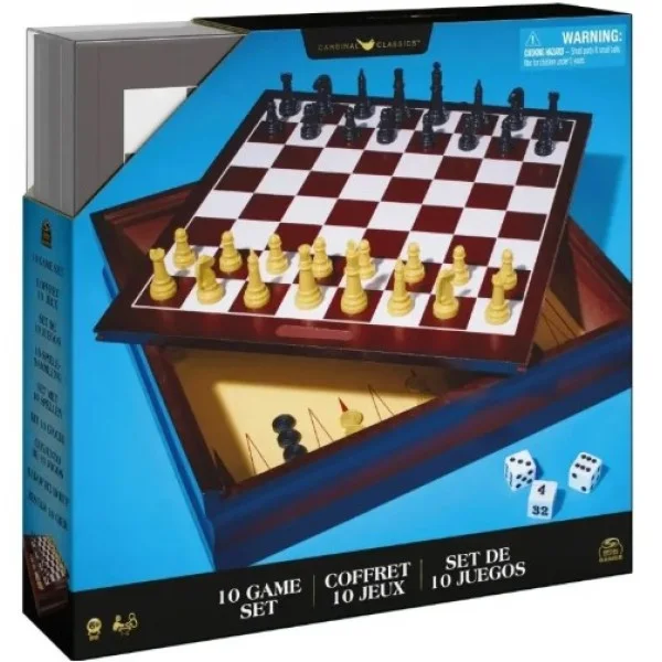 Spin Master Class Family Chess Play Set 10 Games, Blue - 6065366-T