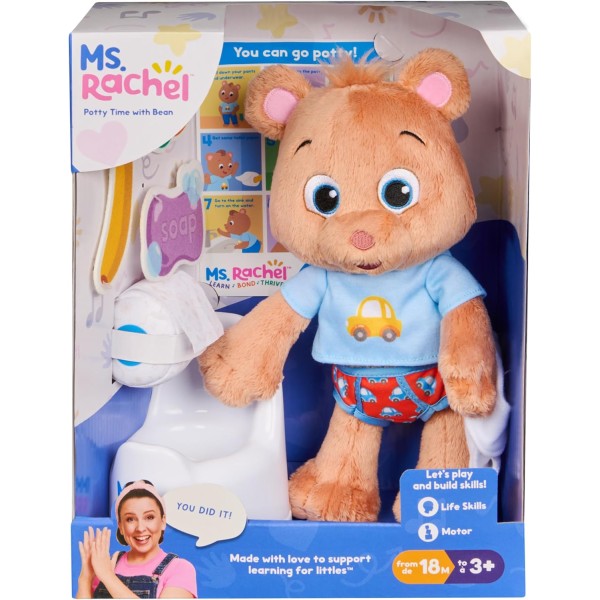 Ms. Rachel Plush Teddy Bear Potty Time with Bean - 6072987-T