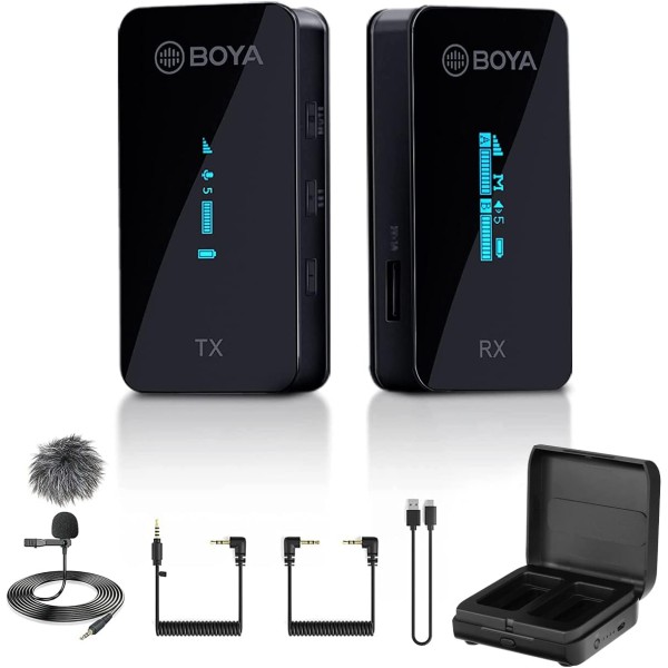 Boya Wireless Lavalier OLED Display 2.4GHz Wireless Microphone - BY-XM6-K1