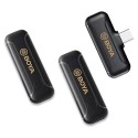 Boya Dual 2.4GHZ Wireless Lavalier Microphone, USB-C Connector, Black - BY-WM3T2-U2