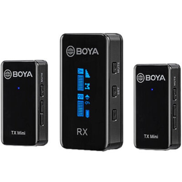 Boya Mini Wireless Microphone 1+2, Dual-channel 2.4GHz, Black - BY-XM6-S2 Mini