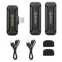 Boya Dual 2.4GHZ Wireless Lavalier Microphone, Lightning Connector, Black - BY-WM3T2-D2