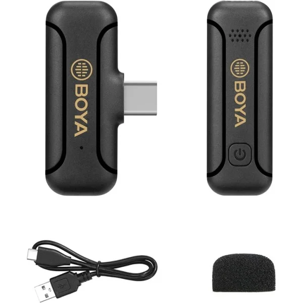 Boya Wireless Lavalier Microphone, USB-C Connector, Black - BY-WM3T2-U1