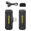 Boya Wireless Lavalier 2.4GHZ Microphone, Lightning Connector, Black - BY-WM3T2-D1