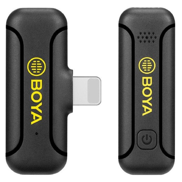 Boya Wireless Lavalier 2.4GHZ Microphone, Lightning Connector, Black - BY-WM3T2-D1