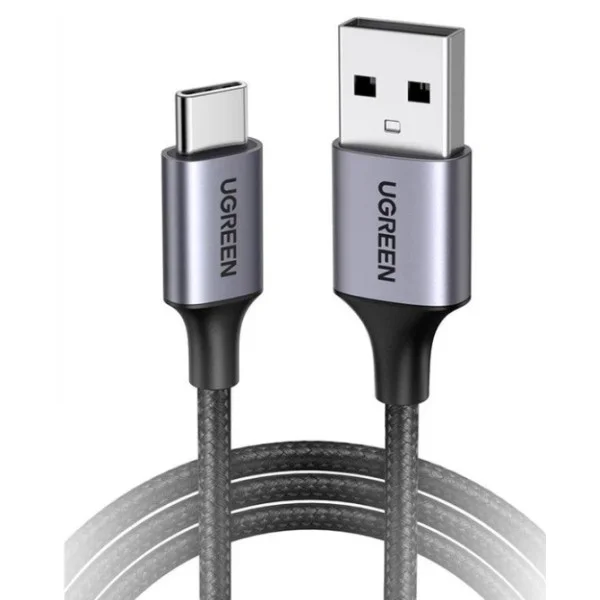 UGREEN USB-A 2.0 to USB-C Cable Nickel Plating Aluminum Braid 1.5m, Black - US288