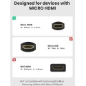 UGREEN Micro HDMI Male to HDMI Female Adapter Cable 22cm, Black - 20134
