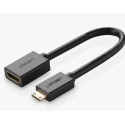 UGREEN Mini HDMI Male to HDMI Female Adapter Cable 22cm, Black - 20137