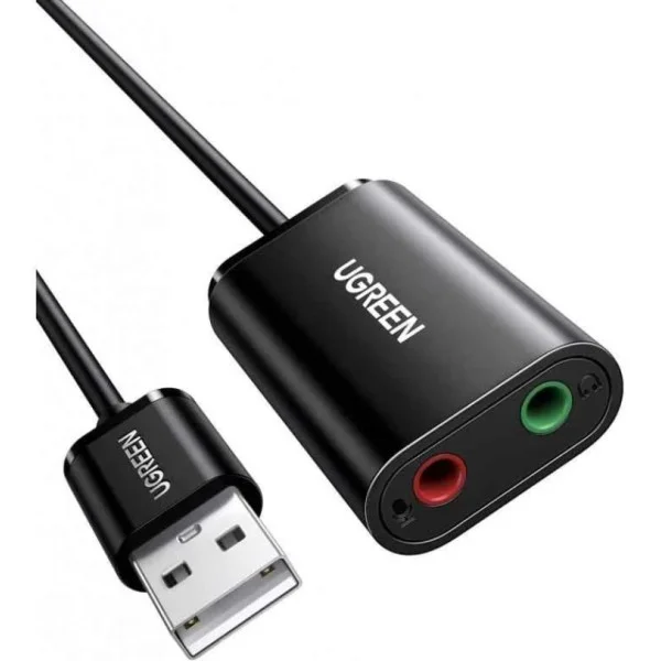 UGREEN USB 2.0 External Sound Adapter, Black - US205