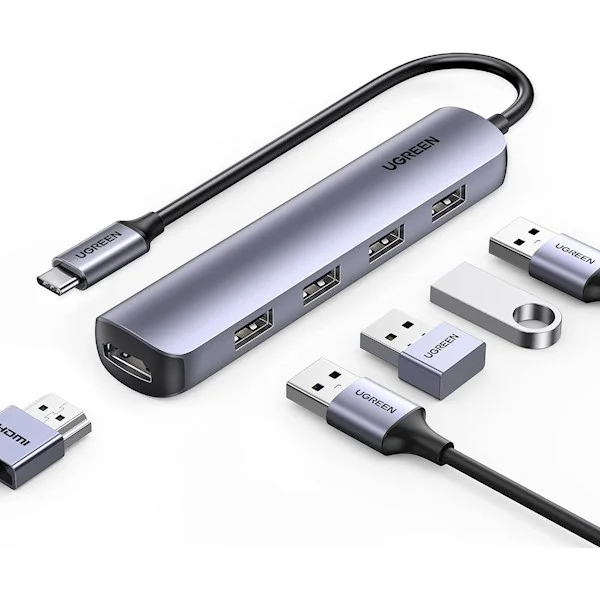 UGREEN USB-C to 4*USB 3.0+HDMI Adapter - CM417