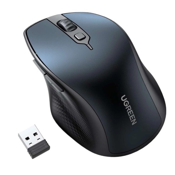 UGREEN Ergonomic Wireless Mouse, Blue - MU101