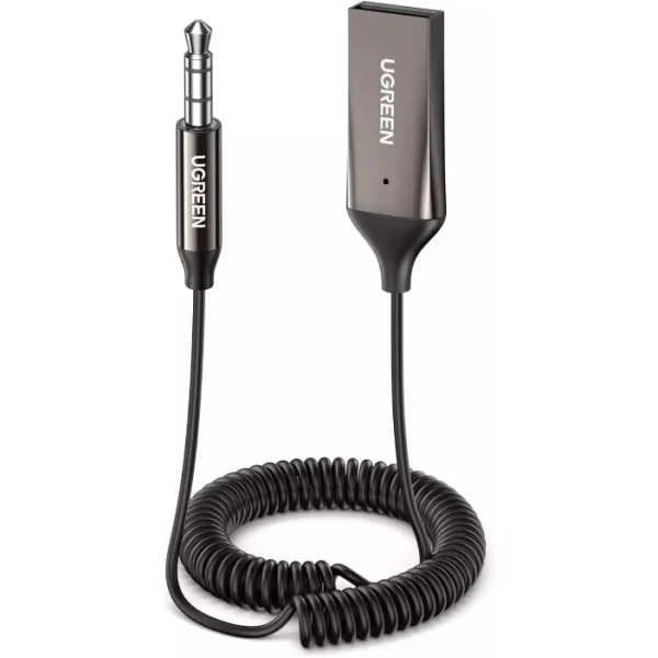 UGREEN Bluetooth Car Receiver AUX with Mic, Space Gray - CM309