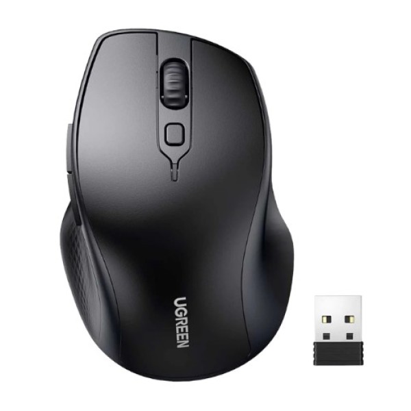 UGREEN Ergonomic Wireless Mouse, Black - MU101