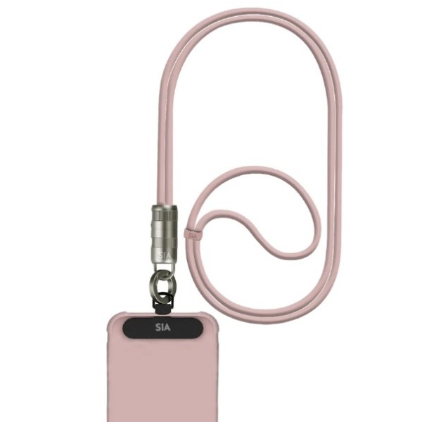SIA Power Link Soft Rubber Type C - Type C Lanyard Cable 60W 1.2M, Light Pink - BKCC60-1LPK