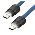 SIA Power Link Soft Rubber Type C - Type C Lanyard Cable 60W 1.2M, Navy Blue - BKCC60-1NVBL