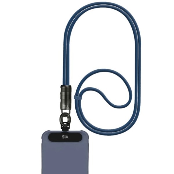 SIA Power Link Soft Rubber Type C - Type C Lanyard Cable 60W 1.2M, Navy Blue - BKCC60-1NVBL