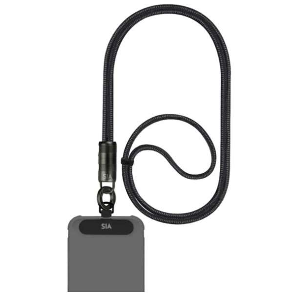 SIA Power Link Fabric Braided Type C - Type C Lanyard Cable 60W 1.2M, Black - BKCC60-1BRDBK